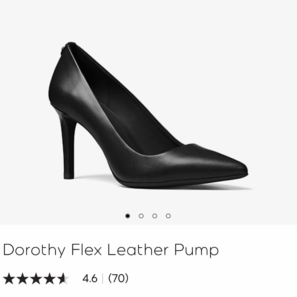 Size 5.5 Michael Kors Dorothy Flex Leather Pumps, Black